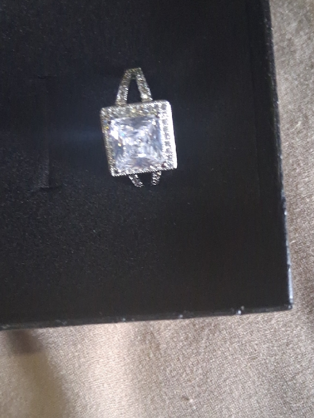 RETAIL 299.00 Size 7  S925 Siver MOISENITE 3KT Halo Ring - White - Picture 4 of 4